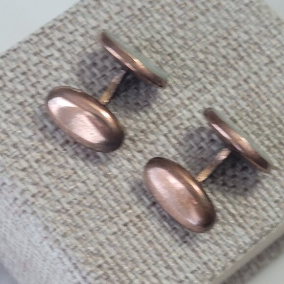 Antique Gold Cuff Links Mother of Pearl Gold Toned - Picture 5 of 14